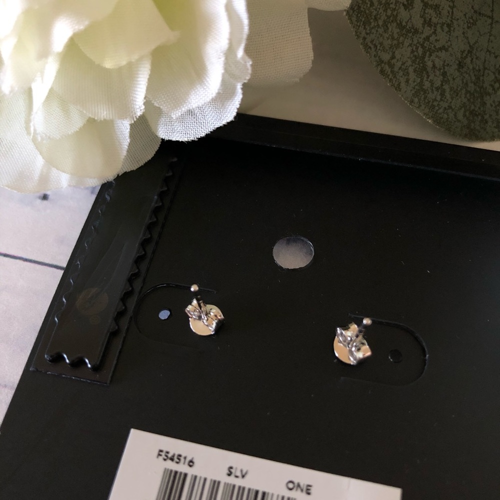 Coach Open Circle Stone Strand Earrings Silver - Picture 4 of 4